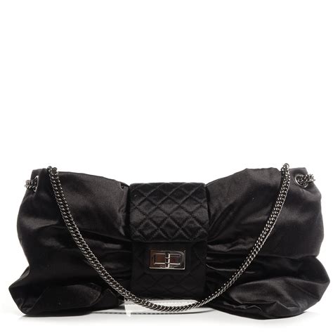 chanel satin bow bag|CHANEL Satin Large Bow Bag Black 79691 .